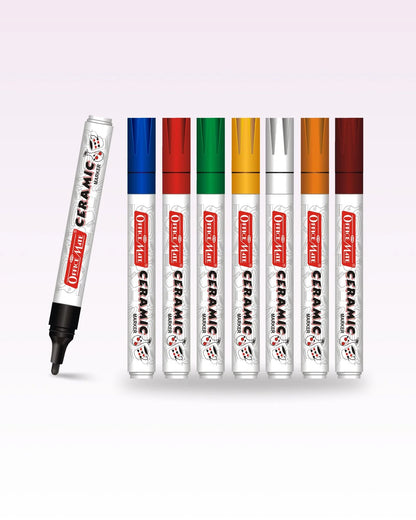Bullet Tip Ceramic Markers – Ideal for Ceramic Art, Smudge proof Ink