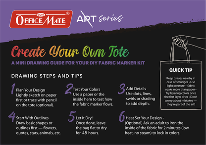 DIY Tote Bag Kit, DIY Art & Craft Kit for Kids, Students & Adults, Safe, Washable & Fun for Home, School, or Gifting