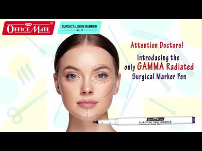 Surgical Skin Markers (10pcs) Sterile, Gamma Radiated, Waterproof, Sweatproof for Accurate Incision Marking, Blue (Violet) Color, Single Use