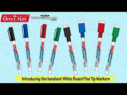 Fine Tip Whiteboard Marker, Assorted Colour (Pack of 4) – Extra Precision, Bright Colours, Easy Wipe